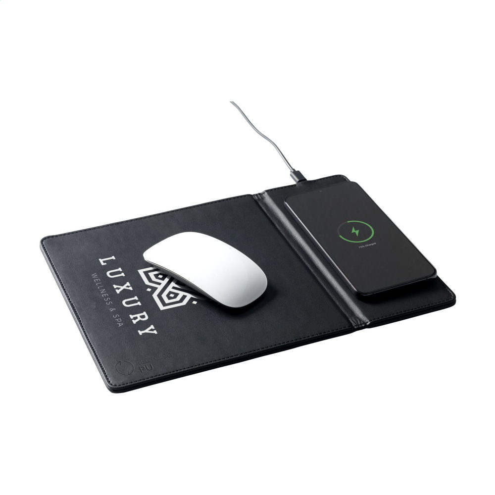 Logotrade promotional product image of: RCS Recycled Wireless Charging Mousepad