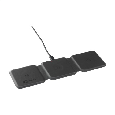 Logo trade promotional giveaways image of: TriCharge RCS  Recycled PU Wireless Charger
