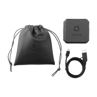 Logo trade promotional giveaways image of: TriCharge RCS  Recycled PU Wireless Charger