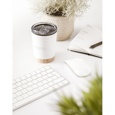 Logo trade advertising products image of: Kobe Bamboo RCS Recycled Steel 350 ml coffee cup