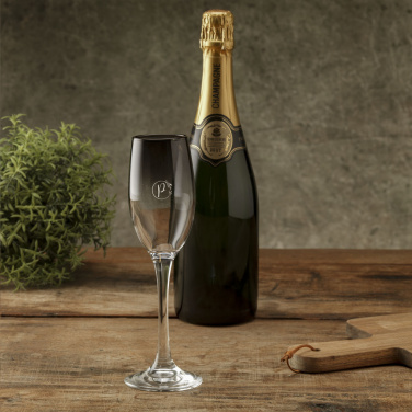 Logotrade promotional giveaway picture of: Smokey Champagne glass 180 ml