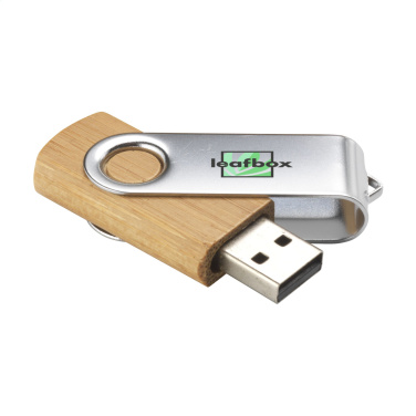 Logo trade promotional item photo of: USB Twist Bamboo from stock 8 GB