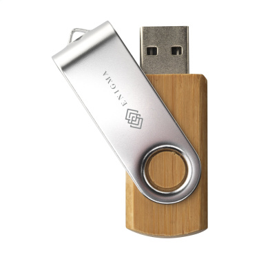 Logotrade promotional gift image of: USB Twist Bamboo from stock 32 GB