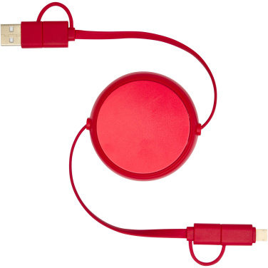 Logotrade corporate gifts photo of: Alasia 5-in-1 100 cm recycled plastic and aluminium retractable data sync and 45W fast charge cable