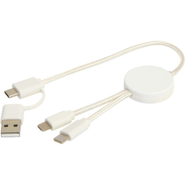 Logo trade promotional merchandise picture of: Citala 5-in-1 recycled plastic 30 cm data sync and 27W fast charge cable