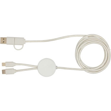 Logo trade corporate gifts image of: Citala 5-in-1 recycled plastic 150 cm data sync and 27W fast charge cable