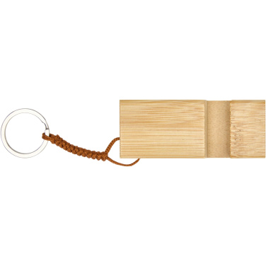 Logo trade promotional merchandise photo of: Bosona bamboo phone holder with keychain