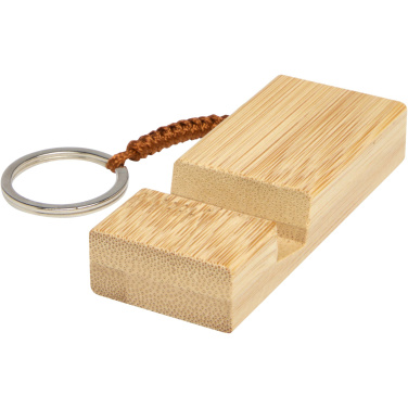 Logotrade corporate gift image of: Bosona bamboo phone holder with keychain