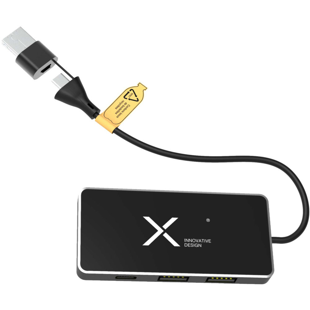 Logo trade promotional items picture of: SCX.design H20 8-in-1 USB hub with dual input and 6-ports
