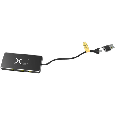 Logo trade promotional products image of: SCX.design H20 8-in-1 USB hub with dual input and 6-ports