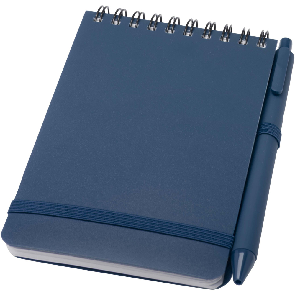 Logo trade promotional merchandise photo of: Thalaasa A6 hard cover ocean-bound notebook with ballpoint pen (black ink)