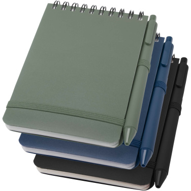 Logo trade promotional products image of: Thalaasa A6 hard cover ocean-bound notebook with ballpoint pen (black ink)