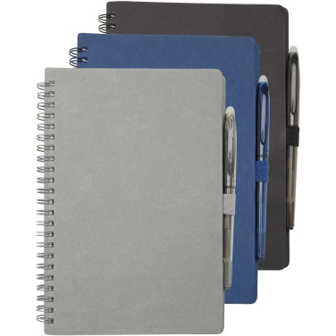 Logotrade promotional product picture of: Slate reusable soft cover notebook and pen set (black ink)