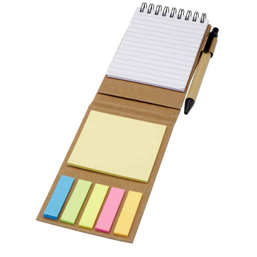 Logo trade promotional items image of: Flipper sticky notepad with ballpoint pen (black ink)