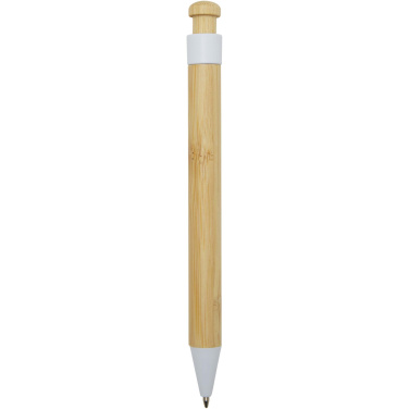 Logo trade corporate gifts picture of: Rattan bamboo and recycled plastic ballpoint pen (black ink)