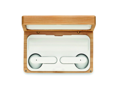 Logotrade advertising product image of: TWS earbuds in bamboo case