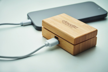 Logotrade promotional product picture of: TWS earbuds in bamboo case
