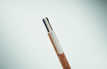 Logo trade promotional merchandise image of: Cork 4-colour ink ball pen