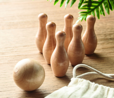 Logo trade advertising products picture of: Mini pine wood bowling set