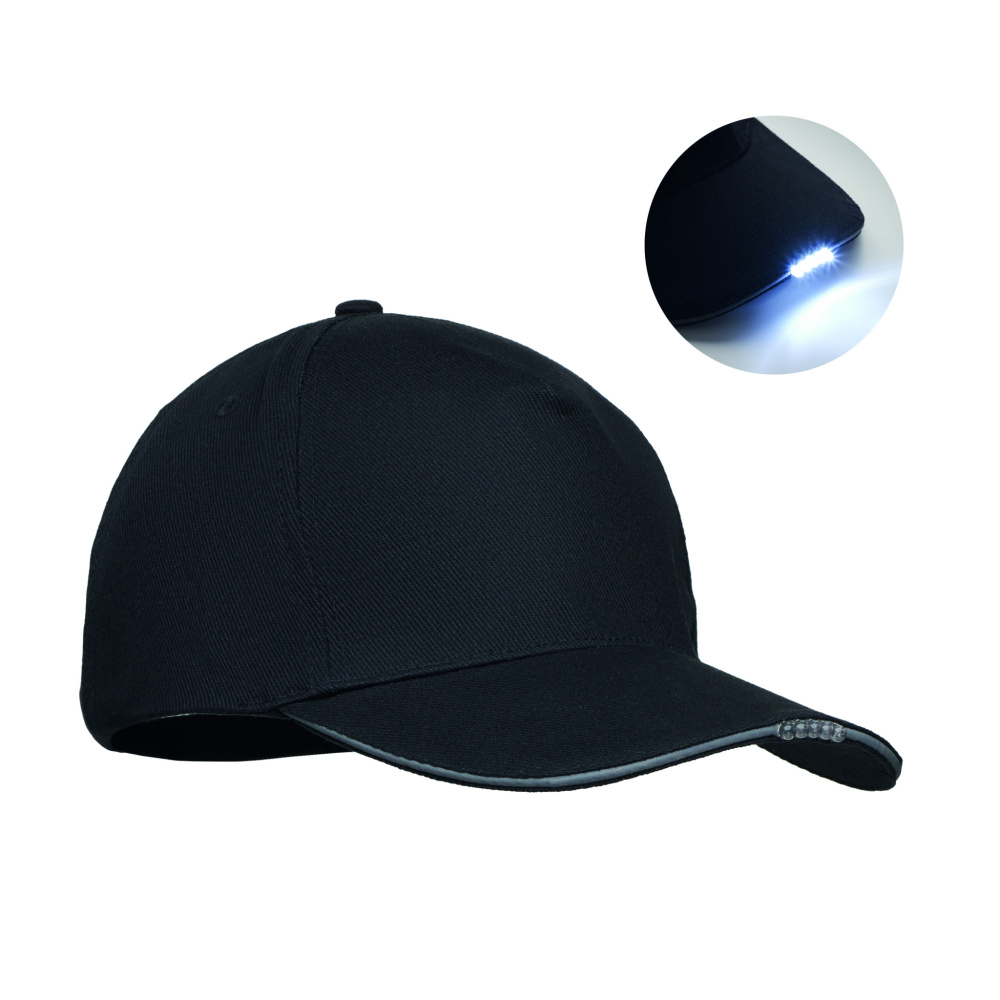 Logo trade promotional item photo of: 5 panel LED cotton cap 220gr/m²