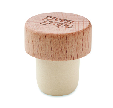 Logo trade promotional giveaways image of: Beech wood bottle stopper