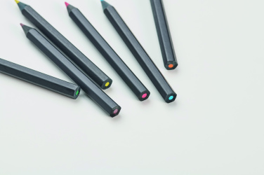 Logo trade promotional items image of: 6 black colouring pencils