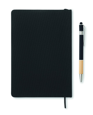 Logo trade business gift photo of: A5 RPET notebook with pen
