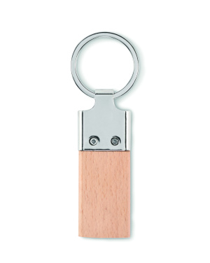 Logo trade promotional item photo of: Key ring with rubber wood