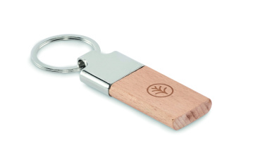 Logotrade promotional products photo of: Key ring with rubber wood