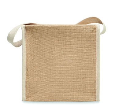 Logo trade business gift photo of: Jute and canvas cooler bag 3L