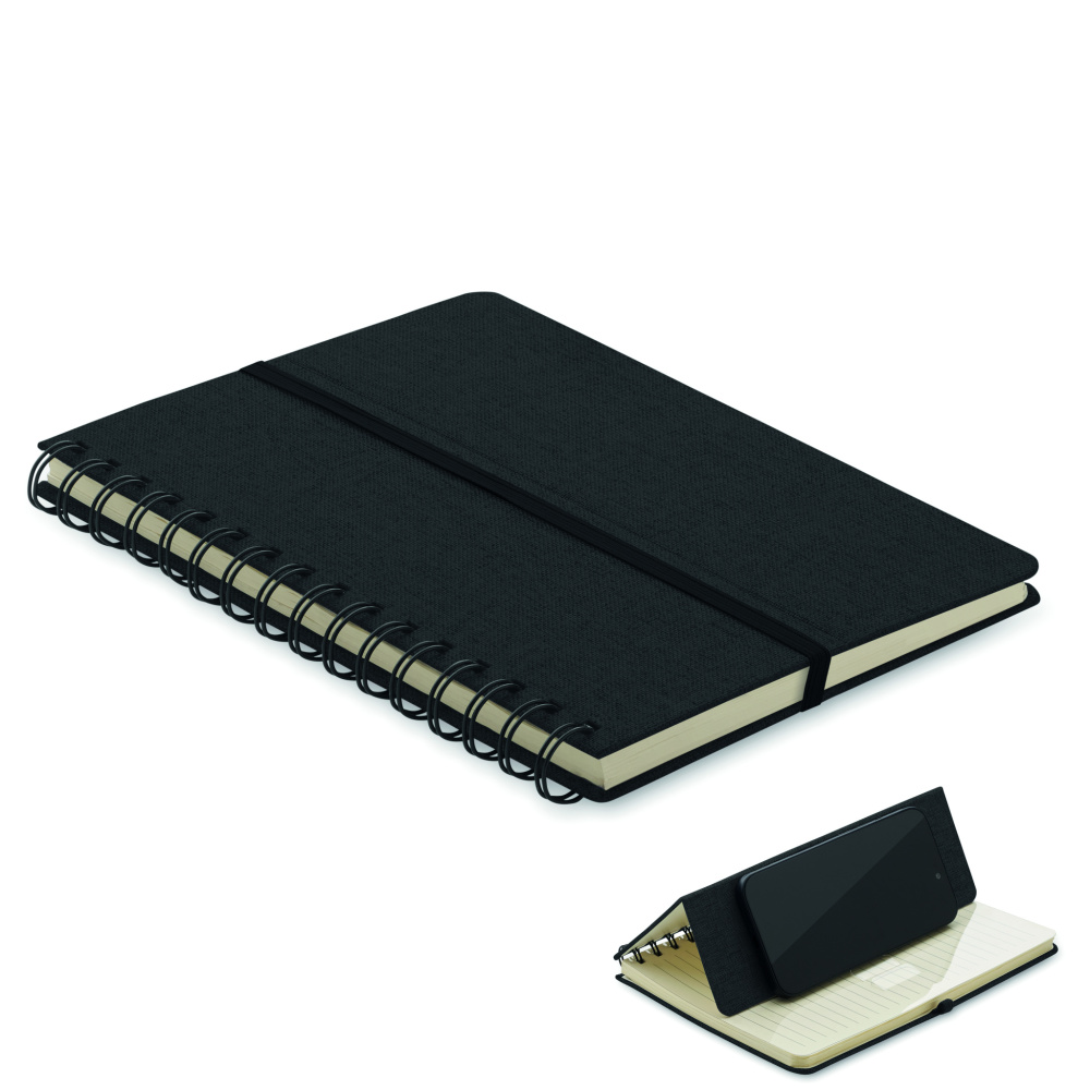 Logo trade promotional gifts picture of: A5 notebook with phone holder
