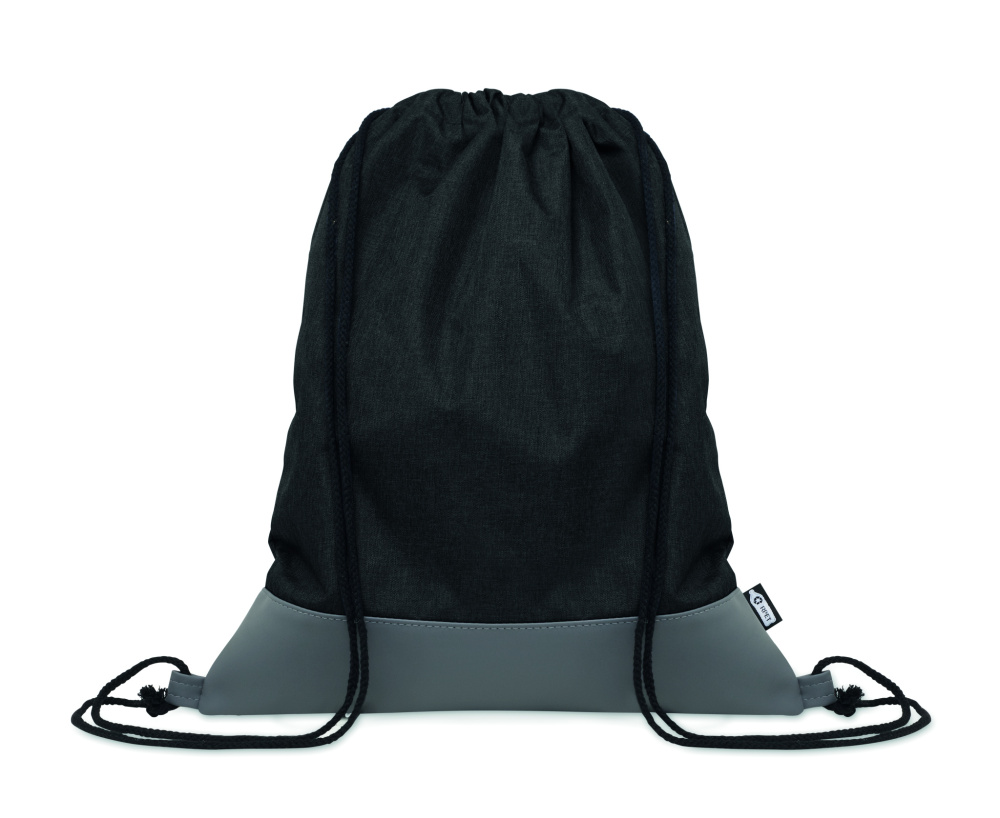 Logo trade promotional merchandise picture of: RPET PU drawstring bag 2 tone