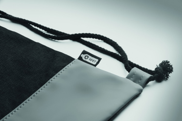 Logo trade corporate gift photo of: RPET PU drawstring bag 2 tone