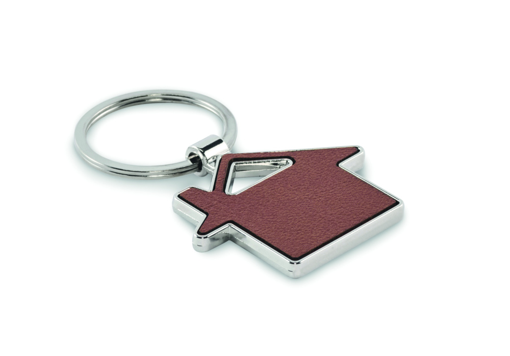 Logo trade promotional items image of: House shaped key ring
