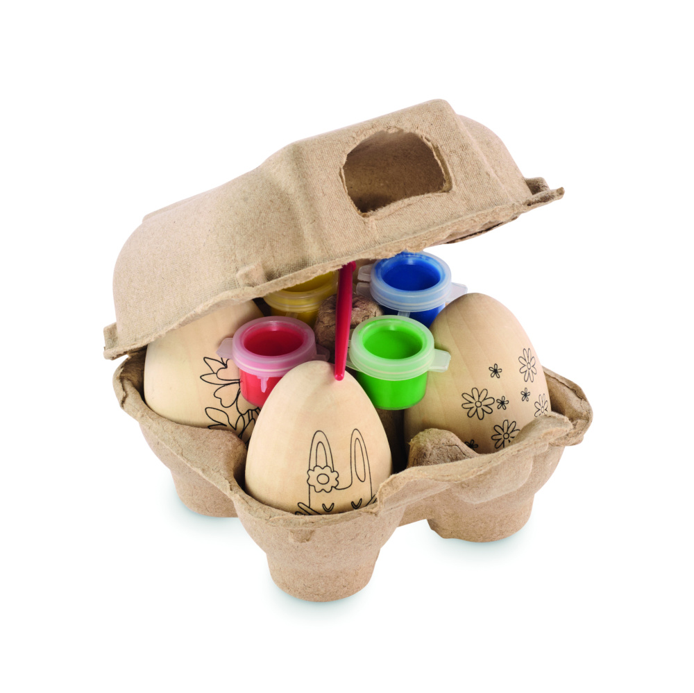 Logo trade promotional items picture of: Wooden eggs painting set
