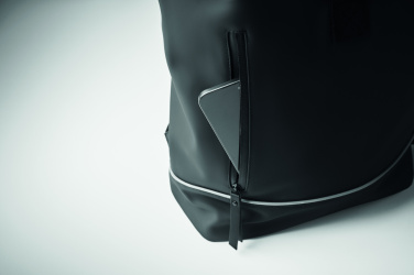 Logo trade promotional giveaways image of: Laptop 15" roll top PU backpack