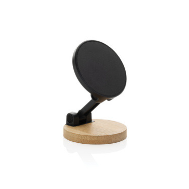 Logo trade promotional items image of: Magmount RCS recycled plastic and bamboo phone stand