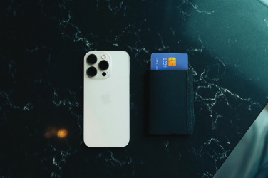 Logotrade promotional merchandise image of: Seekcard RCS rpolyester card wallet with worldwide locating