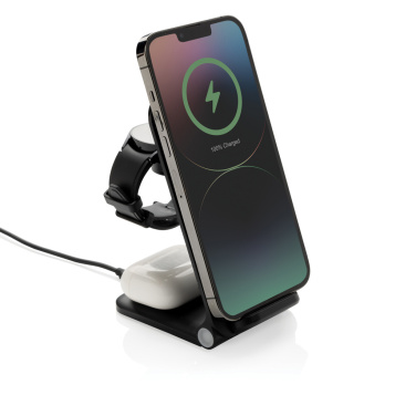 Logo trade business gifts image of: Powerpal 3 in 1 RCS recycled plastic 15W charger