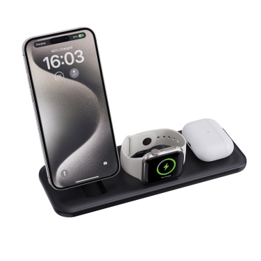 Logo trade promotional items image of: Urban Vitamin Torrance 3 in 1 magnetic 15W charger