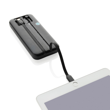 Logotrade promotional product picture of: Turbopack RCS rplastic powerbank 10.000 integrated cables