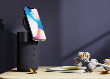 Logo trade promotional giveaway photo of: Urban Vitamin Anaheim RCS recycled 10W speaker 15W charger