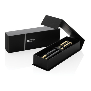 Logo trade promotional giveaways image of: Swiss Peak Luca RCS recycled brass deluxe pen set