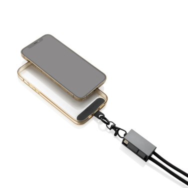 Logo trade promotional product photo of: Terra RCS recycled PET phone cord with dual charge cable