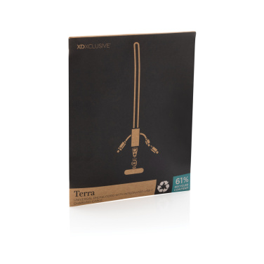 Logotrade promotional products photo of: Terra RCS recycled PET phone cord with dual charge cable