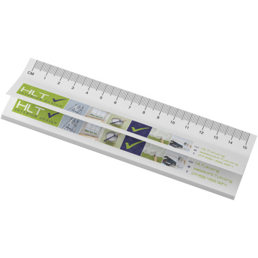 Logo trade promotional items picture of: Sticky-Mate® recycled sticky notes with printed 15 cm ruler