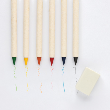 Logo trade promotional merchandise image of: Micki GRS infinity 6pc coloring pencil set with notepad