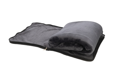 Logo trade promotional merchandise photo of: Blanket and pillow 2 in 1 AMIATA Schwarzwolf