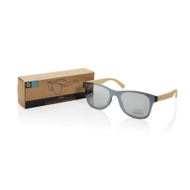 Logo trade promotional giveaway photo of: Prism RCS recycled plastic sunglasses with bamboo frame