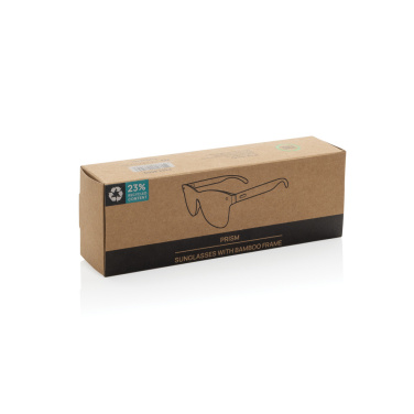 Logo trade promotional products image of: Prism RCS recycled plastic sunglasses with bamboo frame